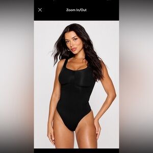 Fabletics Yitty Nearly Naked Shapewear Thong Black Bodysuit Sz 1x/2x